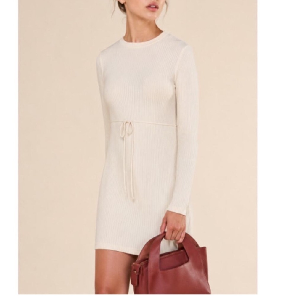 Reformation Shira cream sweater mini dress size xs